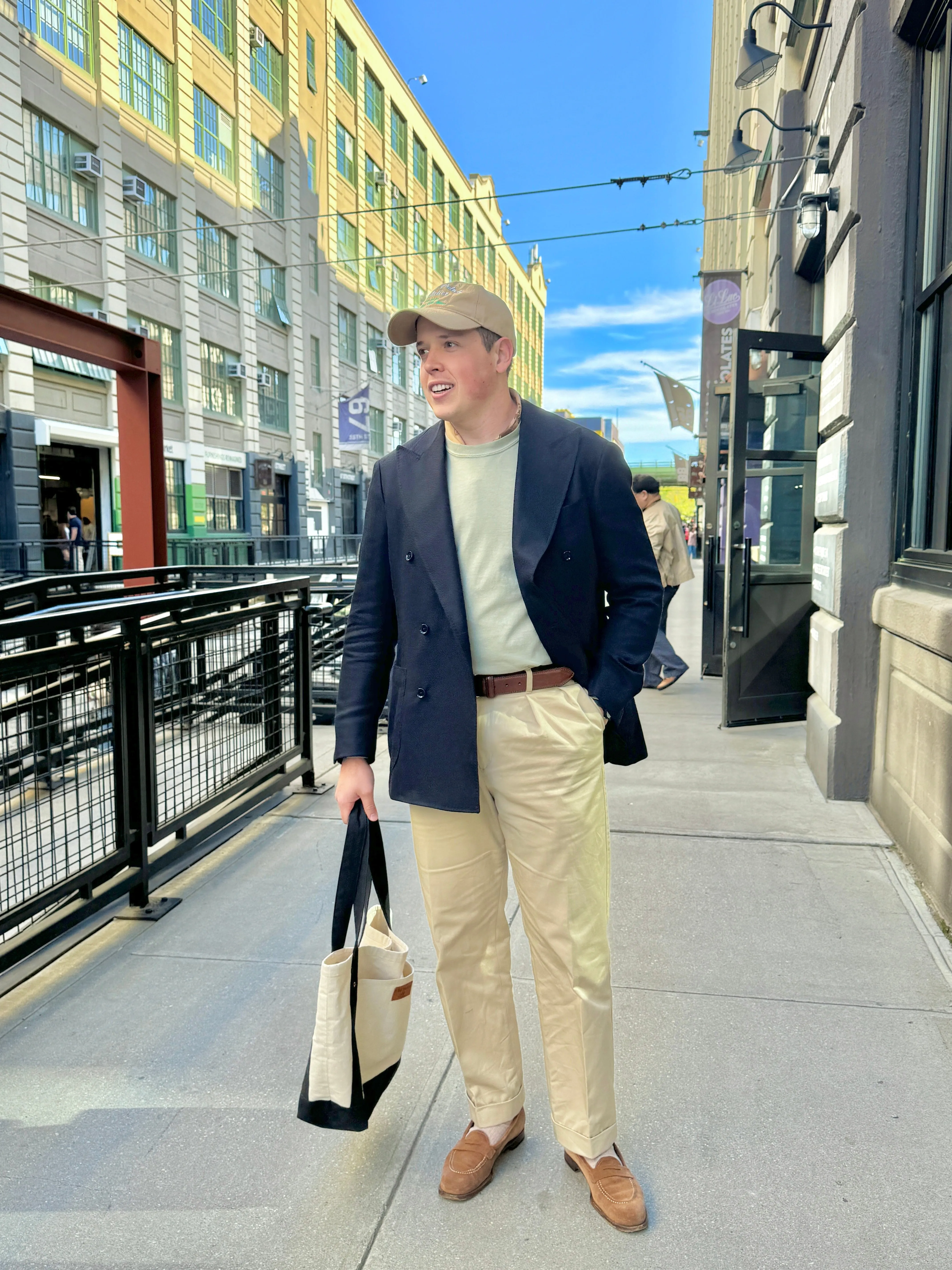 Wool Double Breasted Sport Coat - Navy